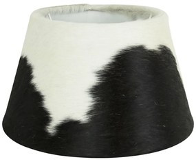 Tienidlo lampy z kravskej kože čierna / biela - Ø 30 * 18,5cm