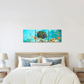 Obraz podmorského sveta (s hodinami) (90x30 cm)