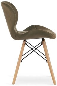 Set 4 zamatových kresiel LAGO - hnedé