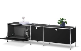 Nízka skrinka »CN3« s 3 výklopnými dvierkami, čierna