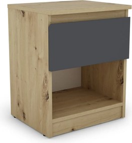 Skrinka/nočný stolík Carlos 401S, dub artisan/grafit