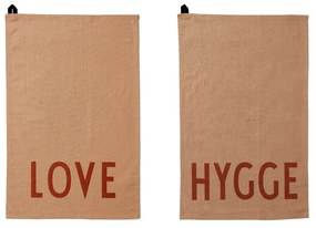 DESIGN LETTERS Utierky Love Hygge - set 2 ks