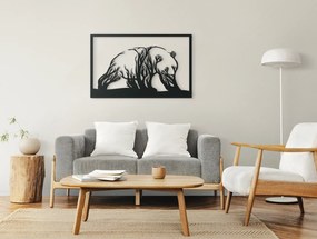 drevko Obraz z dreva Medveď a stromy