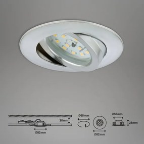 Briloner 7209-039 - SADA 3x LED Kúpeľňové podhľadové svietidlo ATTACH LED/5W/230V IP23