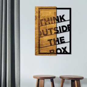 Drevená nástenná dekorácia "Think Outside The Box"
