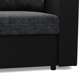 Rohová rozkladacia sedačka LUNA tmavosivá / čierna