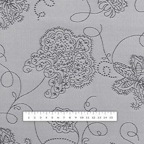 Biante Teflónový štvorcový obrus TF-083 Kvetované ornamenty na sivom 80x80 cm