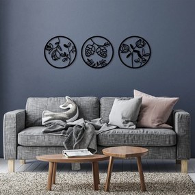 Kovová nástenná dekorácia Floral - Wallity