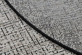 Koberec SIZAL FLOORLUX kruh 20401 Ramka strieborný/čierny