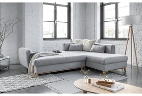 Svetlosivá rozkladacia/s úložným priestorom rohová pohovka (pravý roh/do L) Scandic Lagom – Miuform