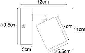 Priemyselný reflektor čierny s drevom naklápateľný - Jeana