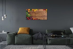 Obraz canvas Board špargľa ananás jablko 125x50 cm