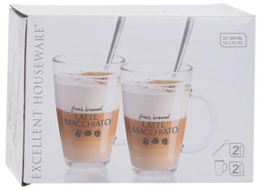 Sada 2 pohárov s lyžičkou Latte 300 ml