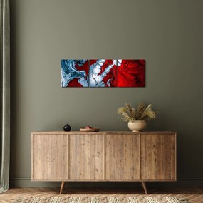 Obraz abstraktných škvŕn (s hodinami) (90x30 cm)
