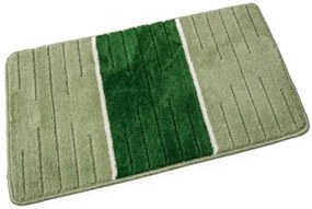 Kúpeľňový koberček COMO zelený / krémový, pruhy