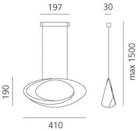 Artemide 1182010A - LED Stmievateľný luster na lanku CABILDO LED/44W/230V 3000K