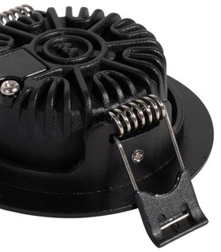 Zapustené bodové svietidlo čierne, naklápacie, 8,2 cm, vrátane LED stmievateľné do teplej farby IP54 Ultra Slim - Pupil
