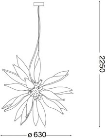 Ideal Lux - LED Luster na lanku LEAVES 8xG9/3W/230V pr. 63 cm biela