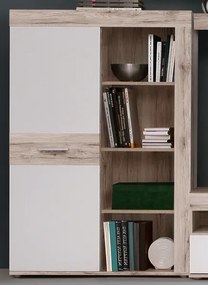 Obývacia stena Zumba, dub pieskový/biela