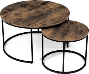 Sada 2 konferenčných stolíkov old wood AF-3002 OLW