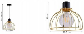 Závesné svietidlo Mobi, 1x zlaté drôtené tienidlo, (výber z 2 farieb konštrukcie)