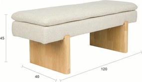 Krémová polstrovaná lavica Jappo – White Label