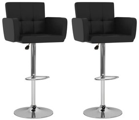Barové stoličky 2 ks, čierne, umelá koža 323654