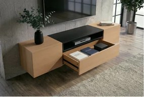 TV-skrinka 47808 Loft 160cm Prírodná Dub Dyha/Čierna - Komfort-nábytok