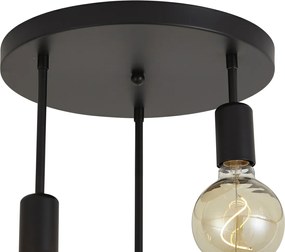 Moderné stropné svietidlo čierne 3-svetlo - Facil