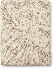 Kvalitex Bavlnené napínacie prestieradlo Kvítíbéžové, 90 x 200 cm, 90 x 200 cm