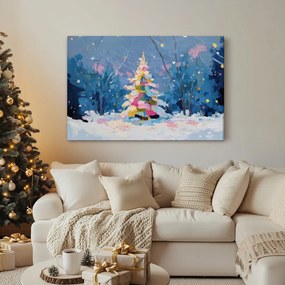 Obraz vianočný strom v zimnej krajine