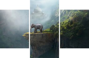 Obraz - Sloník na vrchole Taj Mahal (90x60 cm)