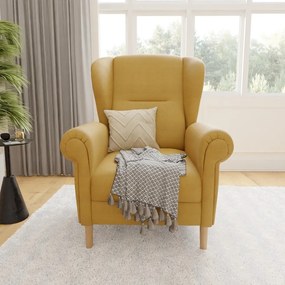 Žlté kreslo ušiak Swan – Ropez