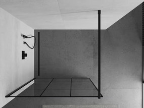 Mexen Kioto sprchová zástena 110x200 cm 8 mm, čierny profil, sklo čierny vzor 1, 800-110-101-60-77