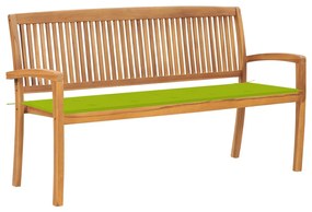 vidaXL Stohovateľná záhradná lavička s podložkou 159 cm tíkový masív