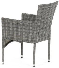 Autronic BONTEC Záhradná stolička, kov, polyratan, šedá, AZC-S2118 GREY Farba: Šedá