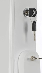 LED skrinka na šperky so zrkadlom po celej dĺžke s 2 zásuvkami, biela