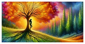 Obraz tanec svetla okolo stromu života