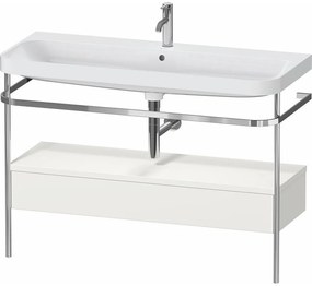 DURAVIT Happy D.2 Plus c-shaped kovový stojací podstavec s nábytkovým umývadlom s otvorom, 1 zásuvka, 1175 x 490 x 850 mm, chróm/nordická biela matná lakovaná, HP4844O39390000