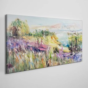 Obraz canvas Abstrakcie krajina hôr