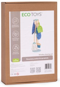 Detská drevená upratovacia súprava mop a lopatka 7-dielna ECOTOYS