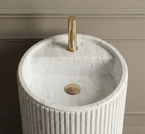 Rea Margarita, voľne stojace umývadlo, 390×390×850 mm, biela matná, REA-U0614