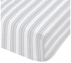 Sivo-biela bavlnená plachta Bianca Check And Stripe, 135 x 190 cm