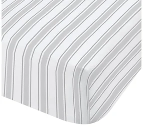 Sivo-biela bavlnená plachta Bianca Check And Stripe, 135 x 190 cm