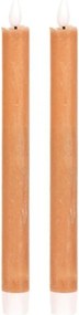Súprava kónických sviečok s LED osvetlením, cappuccino, 2 ks, parafín, 25 cm