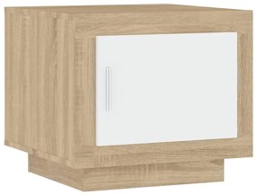 vidaXL Konferenčný stolík biely dub sonoma 51x50x45cm spracované drevo