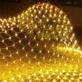 Vianočná sieťová svetelná reťaz teplá biela 100 LED 100x200cm