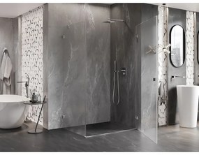 Mexen Lunar-B, pravostranný výklopný sprchový kút 100 x 80 cm, 8mm číre sklo, chrómový profil, 832-100-080-01-00-P