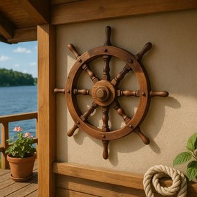 Drevené kormidlo Garth 80 cm - štýlová rustikálna dekorácia