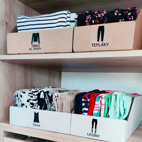 KARTON PAK Úložné boxy na oblečenie, organizéry do skrine BIELY KARTÓN 20x54cm